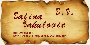 Dafina Vakulović vizit kartica